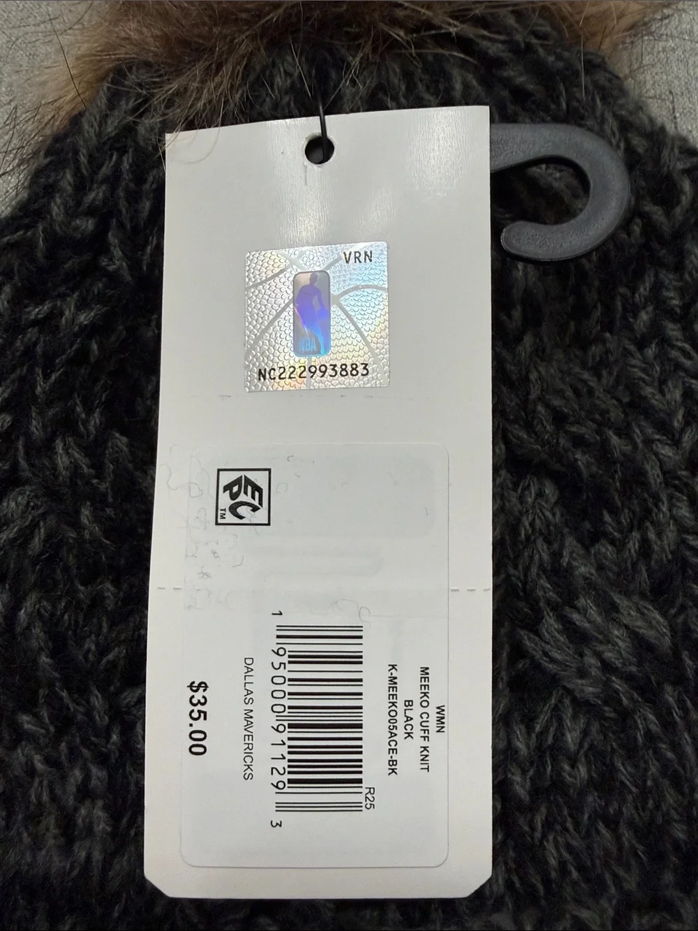 Dallas Mavericks '47 Women's Meeko Cuffed Knit Hat with Pom - Black / Charcoal